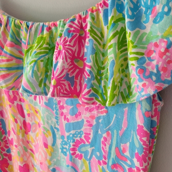 Lilly Pulitzer One Shoulder Top Bright Colored Floral Print Size XS - Picture 5 of 5